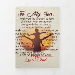 Best Gift For Son   To My Son Quotes Tri-Fold Announcement