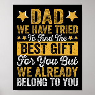 Best Gift From Kids For Fathers Day Christmas Birt Poster