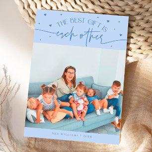 Best Gift Icy Blue Valentines Day Photo Holiday Card