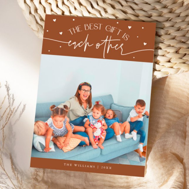 Best Gift Terracotta Valentines Day Photo Holiday Card (Creator Uploaded)