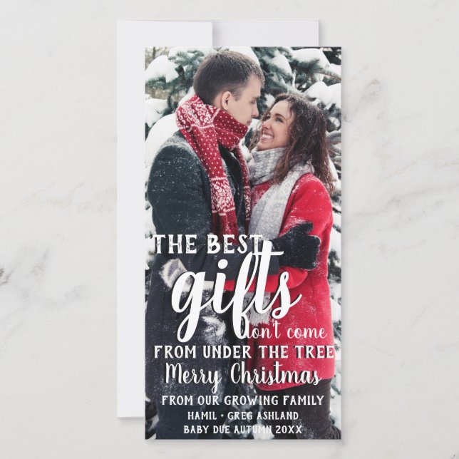 Best Gift Under The Tree Pregnancy Announcement (Front)