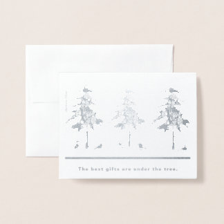 Best gifts are under the trees. (birds): foil card