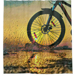 Best gifts for cyclists shower curtain