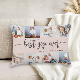 Best Gigi Ever 8 Photo Collage Blush Pink Decorative Cushion