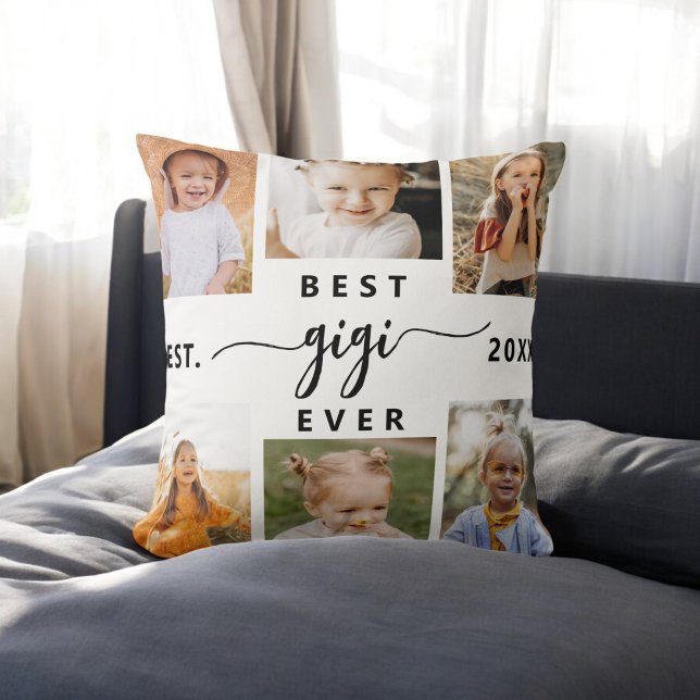 Best Gigi Ever - Grandchildren Photo Collage Cushion (Creator Uploaded)