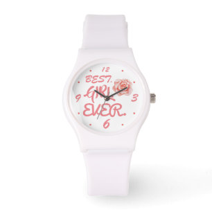 BEST. GIRL. EVER. Rose Flower Watch