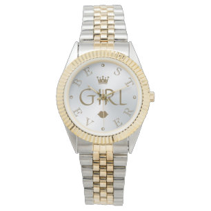 BEST GIRL EVER Silver Gradient Watch