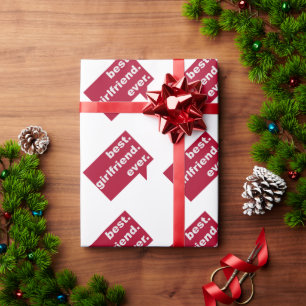 Best Girlfriend Ever Christmas Gift Wrapping Paper
