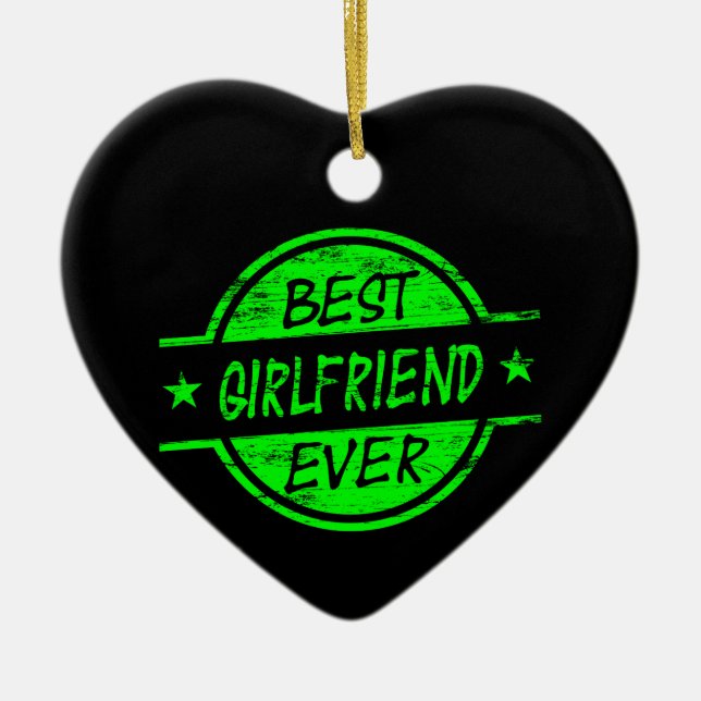 Best Girlfriend Ever Green Ceramic Tree Decoration (Front)