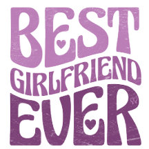 Best Girlfriend Ever Purple Wavy Text Tee 