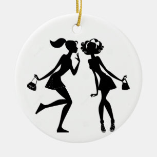 BEST GIRLFRIEND/MERRY CHRISTMAS ON OTHER SIDE CERAMIC TREE DECORATION