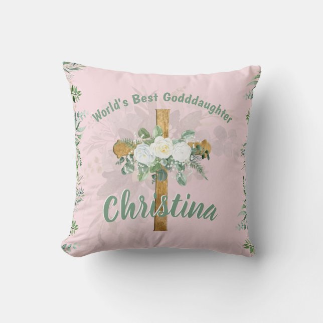 Best GODDAUGHTER Baptism Confirmation Communion  Cushion (Front)
