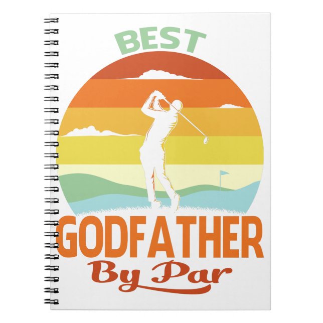 Best Godfather By Par Father's Day Golf Shirt Gift Notebook (Front)