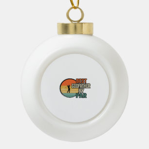Best Godfather by Par Vintage Golf Vector Design_1 Ceramic Ball Christmas Ornament