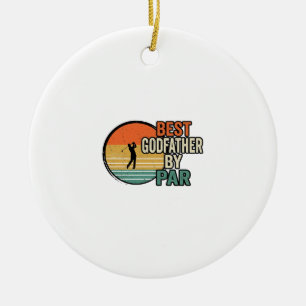Best Godfather by Par Vintage Golf Vector Design_1 Ceramic Tree Decoration