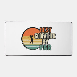 Best Godfather by Par Vintage Golf Vector Design_1 Desk Mat