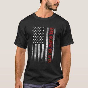 Best Godfather Ever Vintage American Flag  For Dad T-Shirt