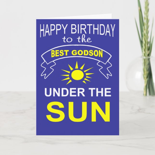 best godson birthday wish card (Front)