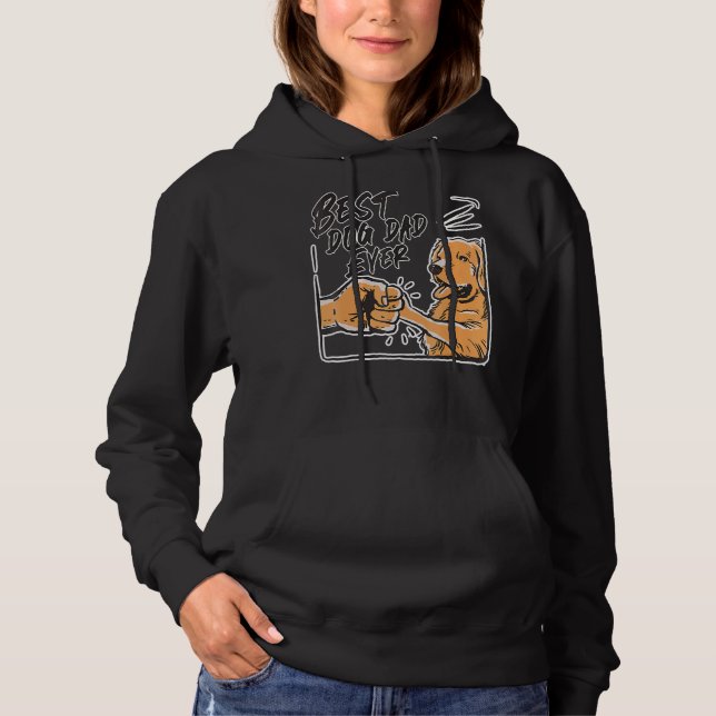 Best Golden Dad Ever Retro Golden Retriever  Dog D Hoodie (Front)
