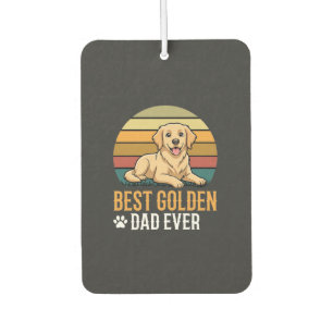 Best Golden Retriever Dad Ever Retro Dog Car Air Freshener