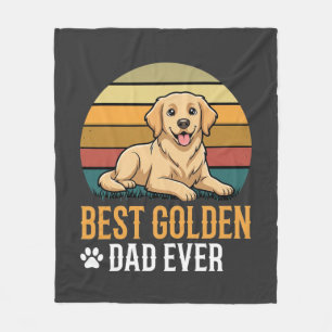 Best Golden Retriever Dad Ever Retro Dog Fleece Blanket
