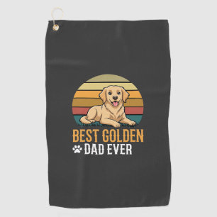 Best Golden Retriever Dad Ever Retro Dog Golf Towel