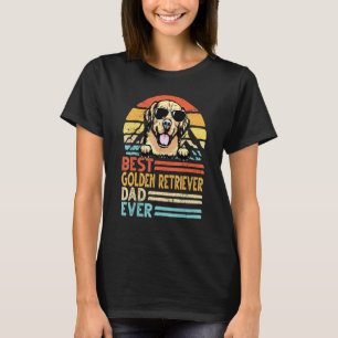 Best Golden Retriever Dad Ever Retro Vintage Fathe T-Shirt