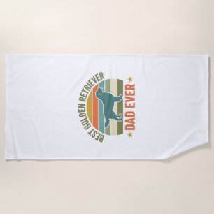 Best Golden Retriever Dad Ever Vintage Dog Shirt_1 Beach Towel