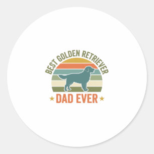 Best Golden Retriever Dad Ever Vintage Dog Shirt_1 Classic Round Sticker