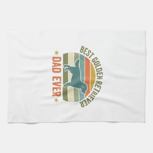 Best Golden Retriever Dad Ever Vintage Dog Shirt_1 Tea Towel
