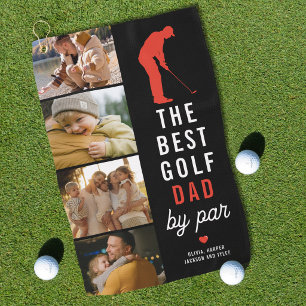 Best Golf Dad By Par 4 Photo Collage Golfer Towel