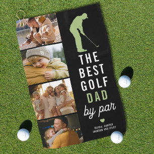 Best Golf Dad By Par 4 Photo Collage Golfer Towel