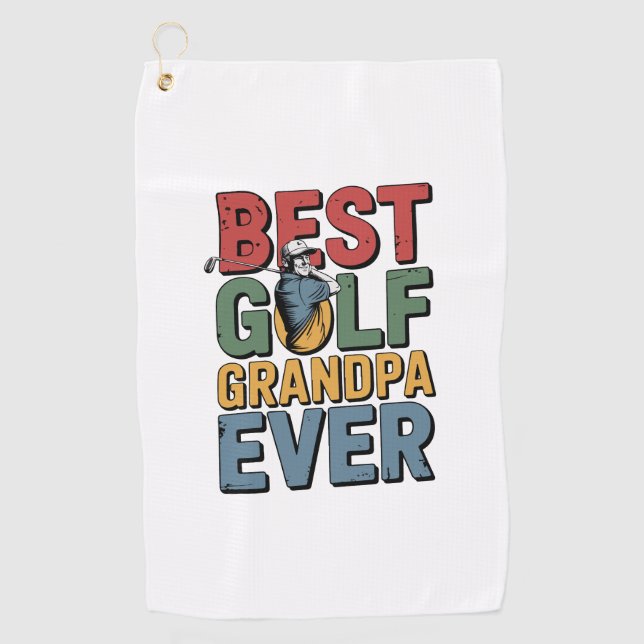 Best Golf Grandpa Ever Golf Towel (Front)