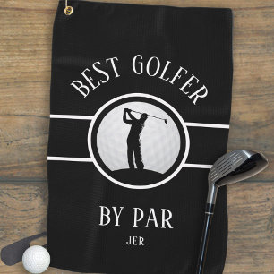 Best Golfer By Par Golf Custom Monogram Black Towel