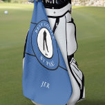 Best Golfer By Par Monogram Sports Mens Blue Black Golf Towel<br><div class="desc">Cute custom design features a male golfer silhouette set in a black and white shape bordered with curved text "Best Golfer By Par!" in crisp white font. A matching stripe centres the design on a popular blue background. You will also find a modern template for a monogrammed name, initials or...</div>