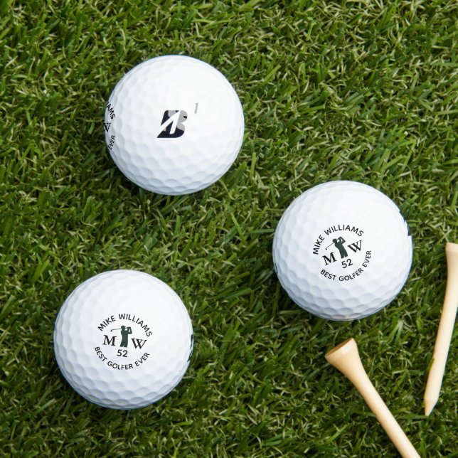 BEST GOLFER EVER black and white Golf Balls (Insitu Grass)