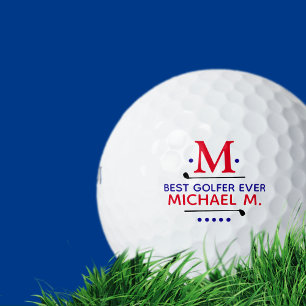 Best Golfer Ever golf-player Dad Monogram   Golf Balls