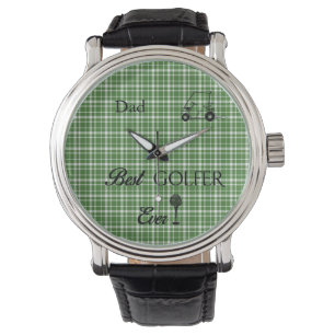 Best Golfer Green Plaid Watch