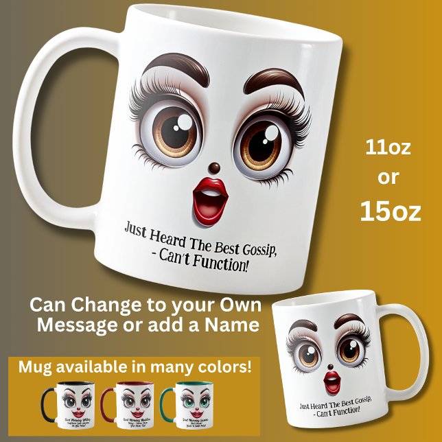 Best Gossip, Fabulous Eyes Funny Face Coffee Mug (Creator Uploaded)