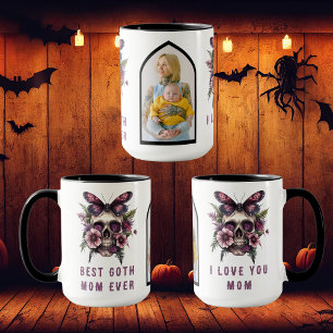 Best Goth Mum Ever Skull Moth Purple Mother's Day Mug