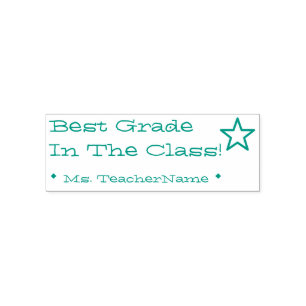 "Best Grade In The Class!" Marking Rubber Stamp