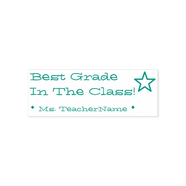 "Best Grade In The Class!" Marking Rubber Stamp (Design)