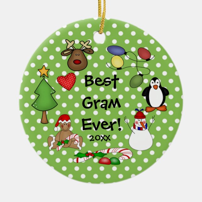 Best Gram Ever Christmas Ornament (Front)