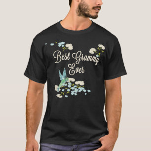 Best Grammy Ever Hummingbird Floral T  Mother's Da T-Shirt