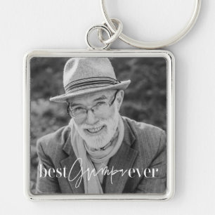 Best Grampa Ever Modern Simple Elegant Photo Key Ring