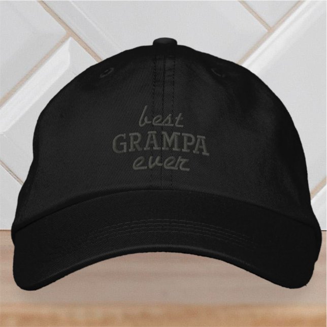 Best Grampa Ever Modern Simple Typography Embroidered Hat (Creator Uploaded)