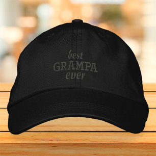 Best Grampa Ever Modern Simple Typography Embroidered Hat