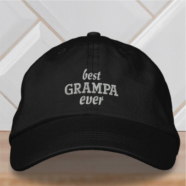 Best Grampa Ever Modern Simple Typography Embroidered Hat (Creator Uploaded)