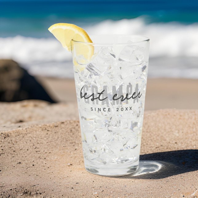 Best Grampa Ever Since 20XX Modern Simple Preppy Glass (Creator Uploaded)