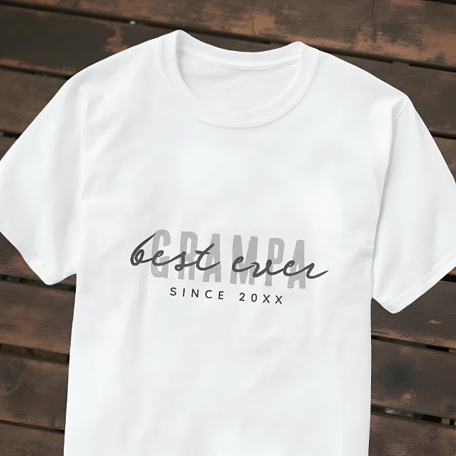 Best Grampa Ever Since 20XX Modern Simple Preppy T-Shirt (Creator Uploaded)